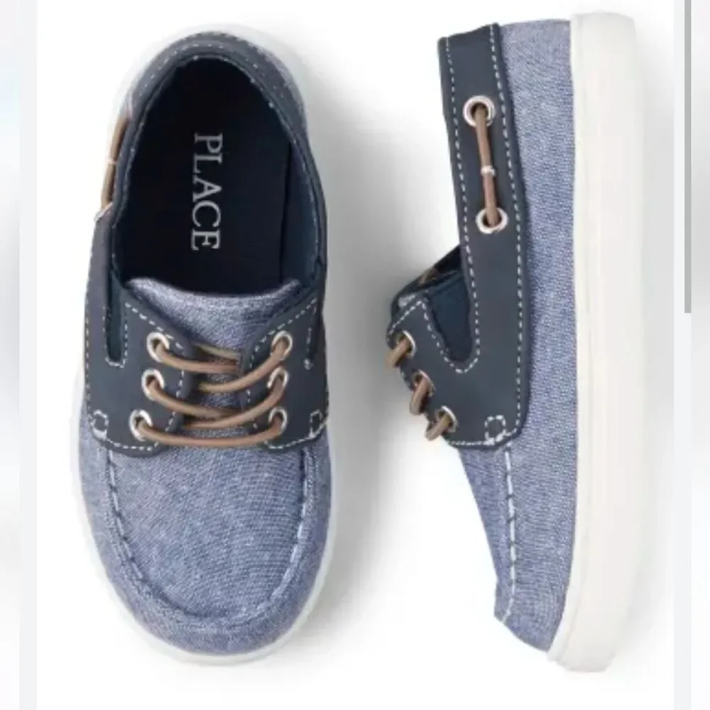 The Children’s PlaceToddler Boys Chambray Boat Shoes - Navy toddler size…